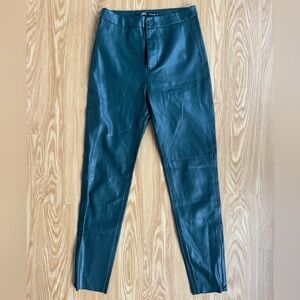 Zara Green Leather Pants